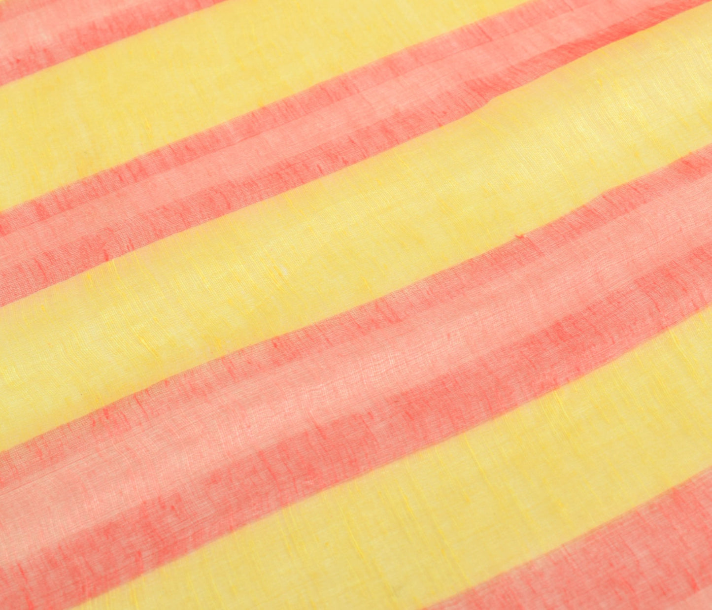 Sushila Vintage Yellow & Pink Dupatta 100% Pure Silk Stripes Printed Long Stole