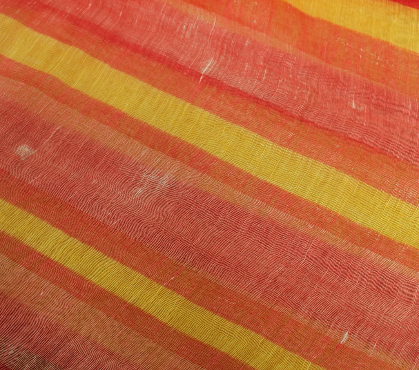 Sushila Vintage Yellow & Pink Dupatta 100% Pure Silk Stripes Printed Long Stole