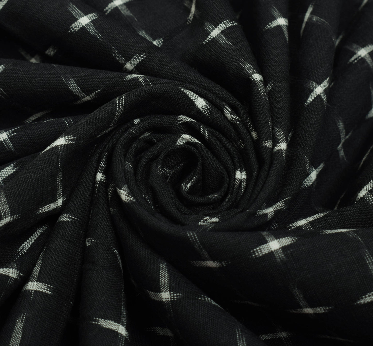 Sushila Vintage Black Maroon Dupatta 100% Pure Cotton Hand Woven Ikat Long Stole
