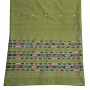 Sushila Vintage Green 100% Pure Cotton Dupatta Hand Woven Ikat Soft Long Stole
