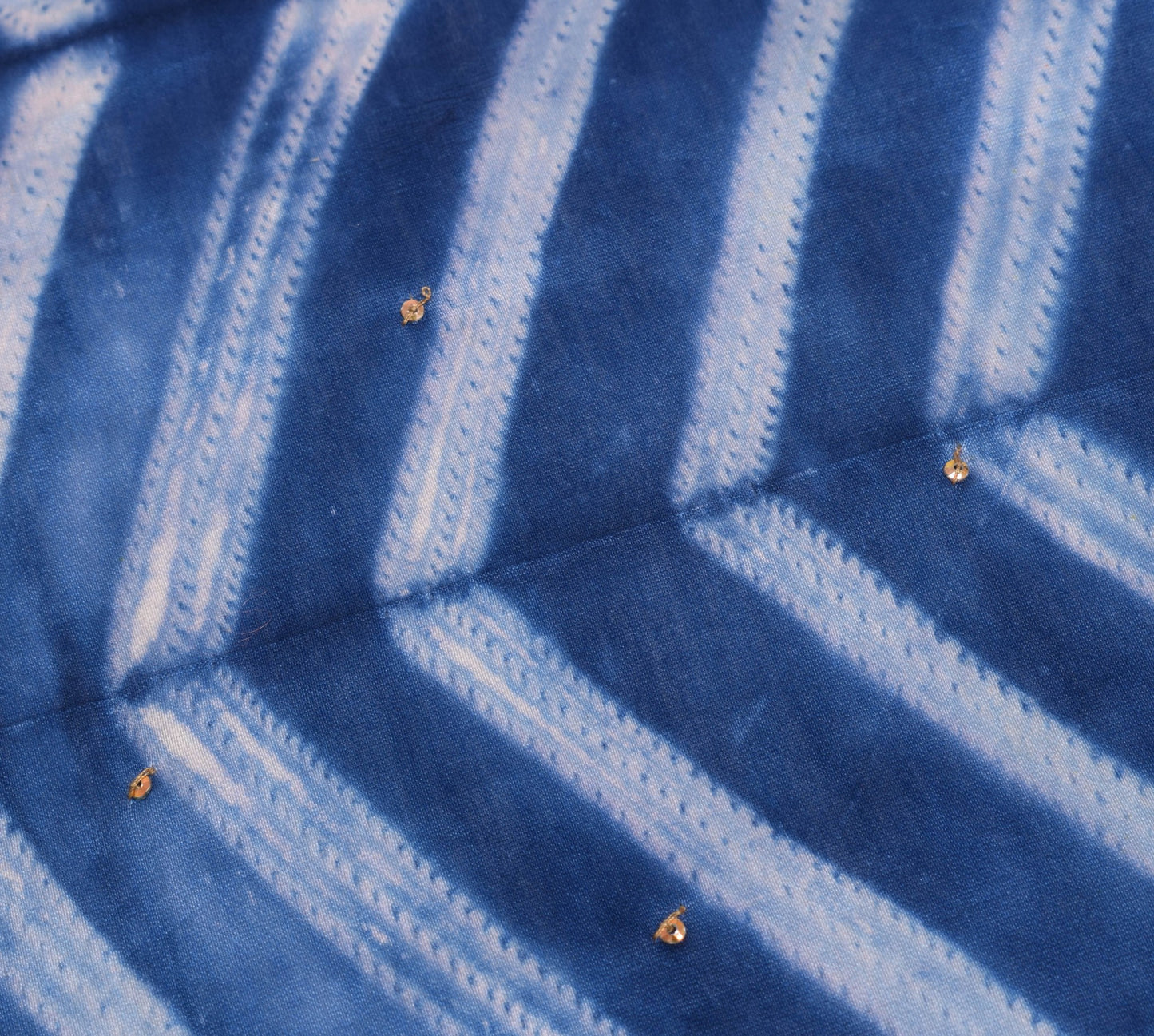Sushila Vintage Blue Printed Dupatta 100% Pure Cotton Silk Zig-Zag Long Stole
