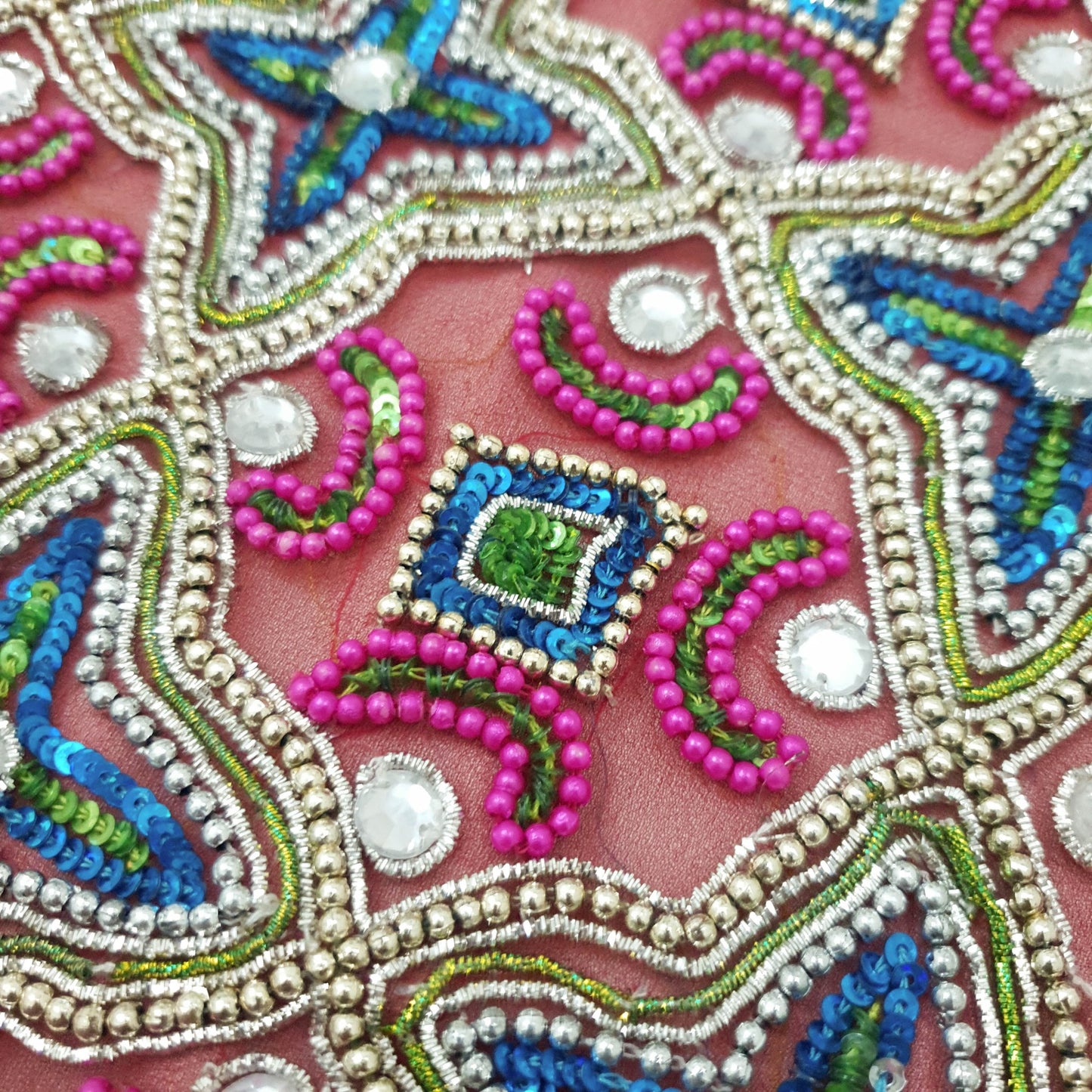 Sushila Vintage Red Georgette Heavy Dupatta Plastic Beads Sequins Work Stole