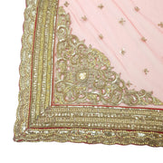 Sushila Vintage Red Bridal Heavy Dupatta Sequins Embellish Net Mesh Long Stole