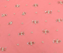 Sushila Vintage Peach Zardozi Work Heavy Dupatta Net Mesh Party Wear Long Stole