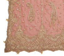 Sushila Vintage Brown Net Heavy Dupatta Zardozi Work Traditional Long Stole Wrap