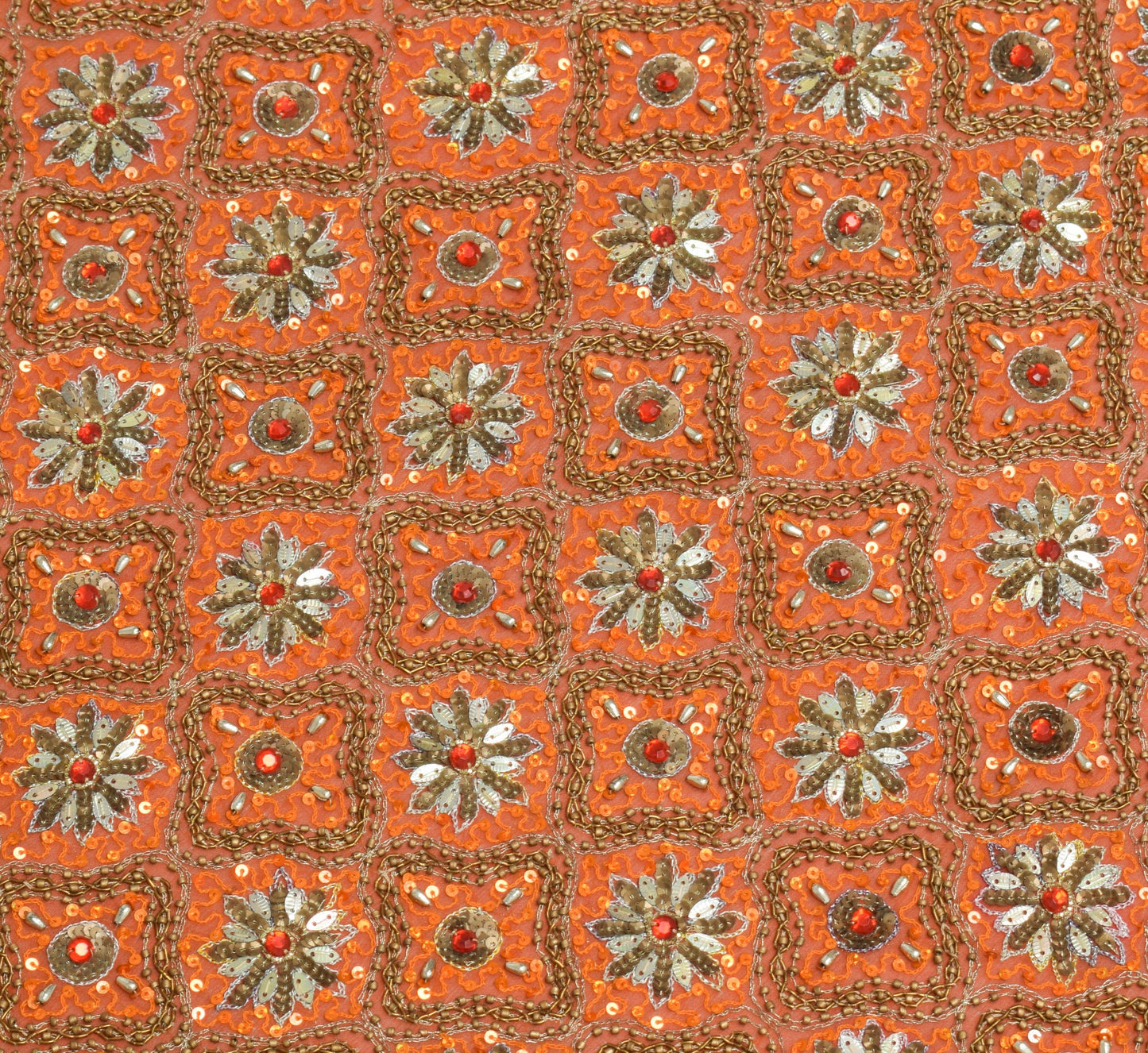 Sushila Vintage Orange Maroon Heavy Dupatta Sequins Embellish Wedding Long Stole