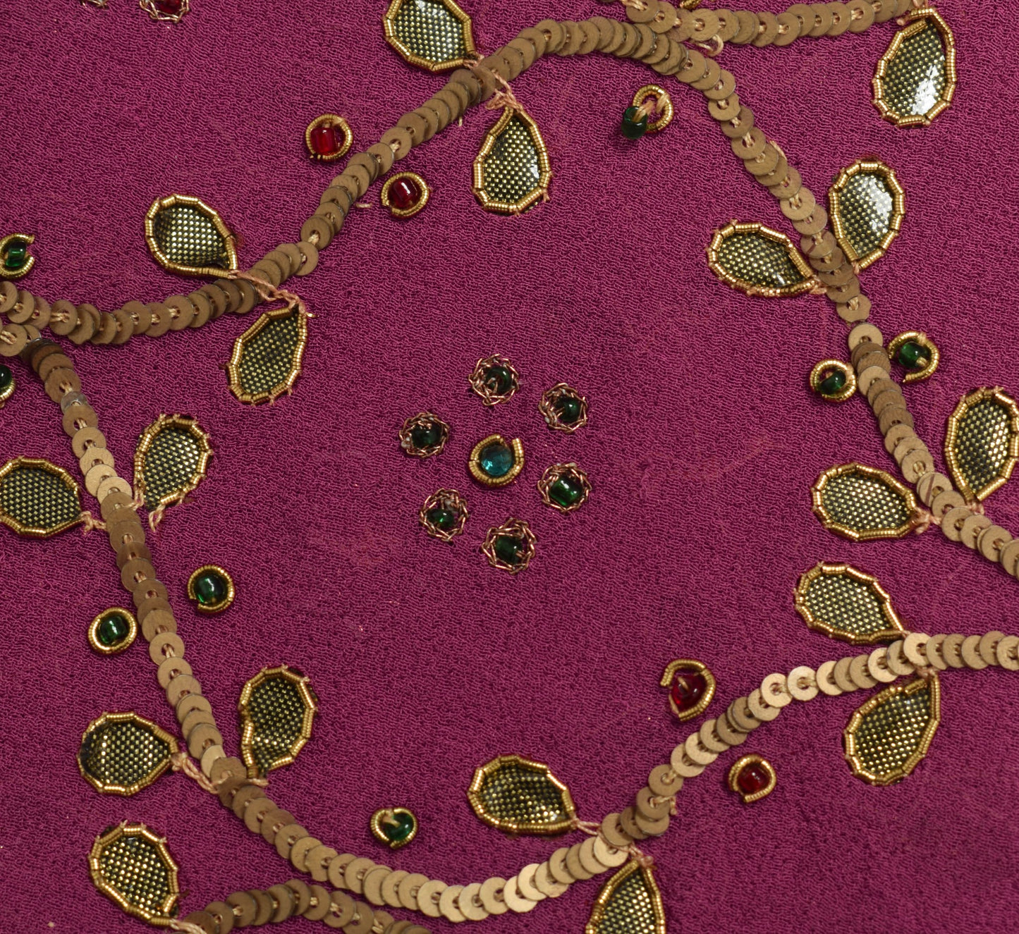 Sushila Vintage Elegant Heavy Georgette Dupatta Sequins Zaal Purple Long Stole