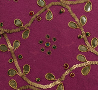 Sushila Vintage Elegant Heavy Georgette Dupatta Sequins Zaal Purple Long Stole