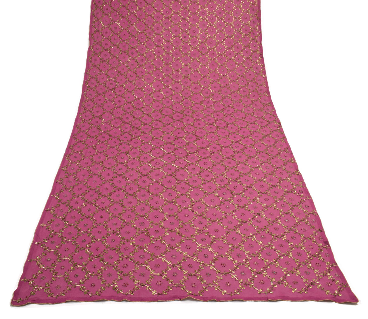 Sushila Vintage Elegant Heavy Georgette Dupatta Sequins Zaal Purple Long Stole