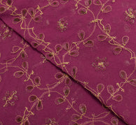 Sushila Vintage Elegant Heavy Georgette Dupatta Sequins Zaal Purple Long Stole