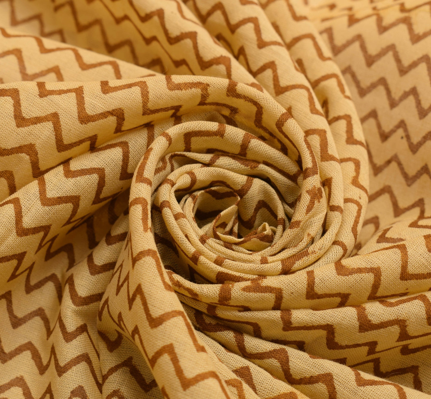 Sushila Vintage Hand Block Printed Dupatta Pure Cotton Zig-Zag Soft Long Stole