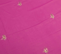 Sushila Vintage Magenta Dupatta 100%Pure Georgette Floral Embroidered Long Stole