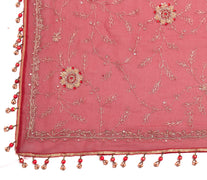 Sushila Vintage Red Heavy Dupatta Art Georgette Zari Embroidered Long Stole Wrap