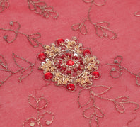 Sushila Vintage Red Heavy Dupatta Art Georgette Zari Embroidered Long Stole Wrap