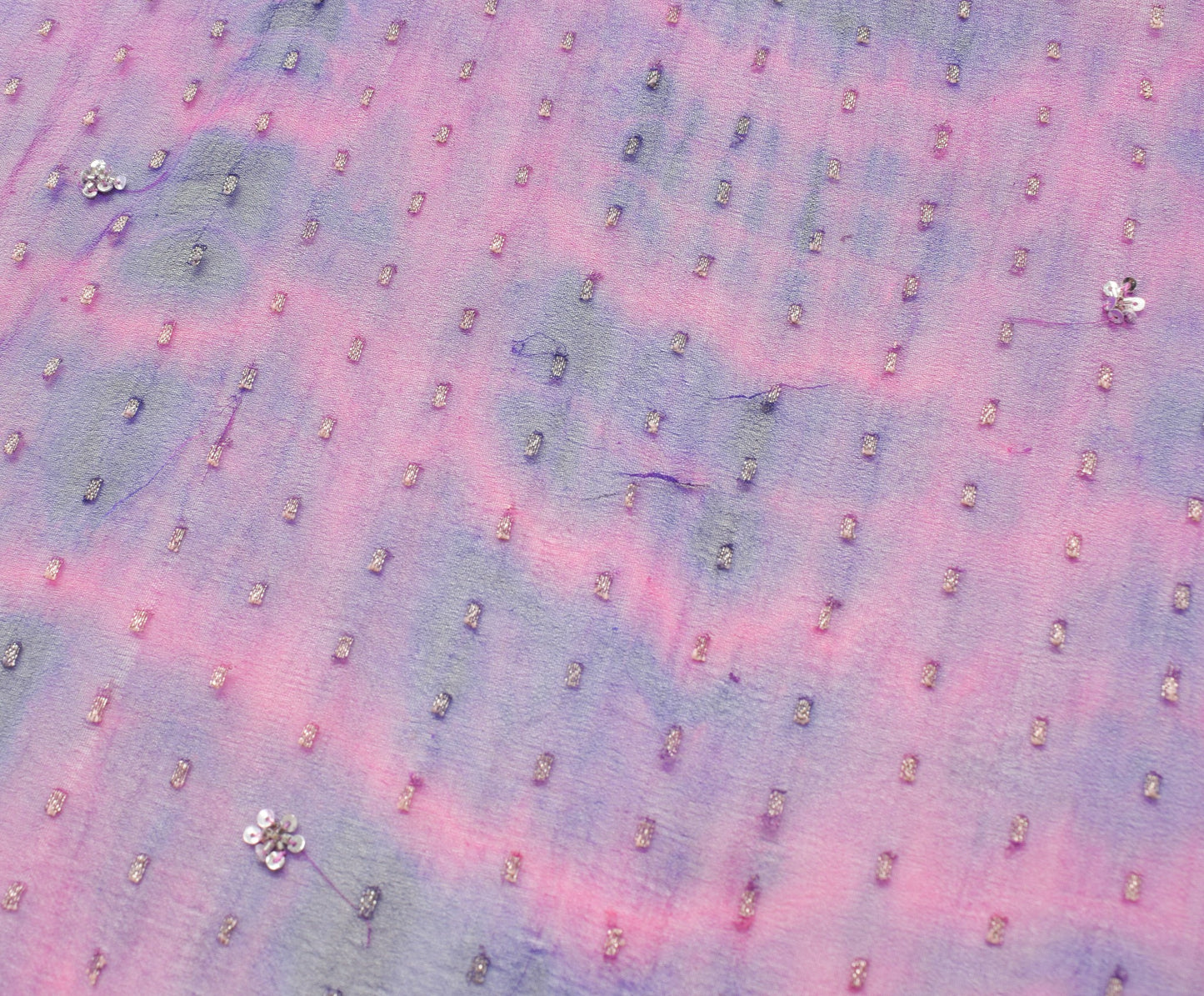 Sushila Vintage Magenta Tie-Dye Dupatta Pure Georgette Zari Brocade Long Stole