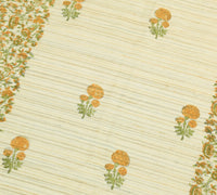 Sushila Vintage Cream Art Silk Dupatta Hand Block Printed Floral Long Stole Wrap