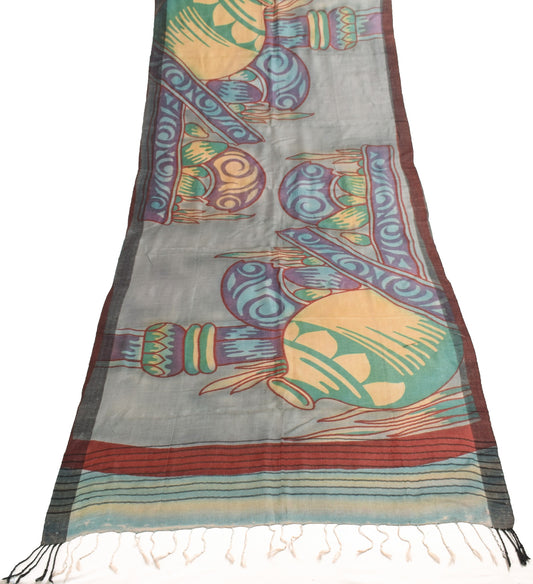Sushila Vintage Pure Woolen Dupatta Multi-Color Antique Woven Long Stole Shawl