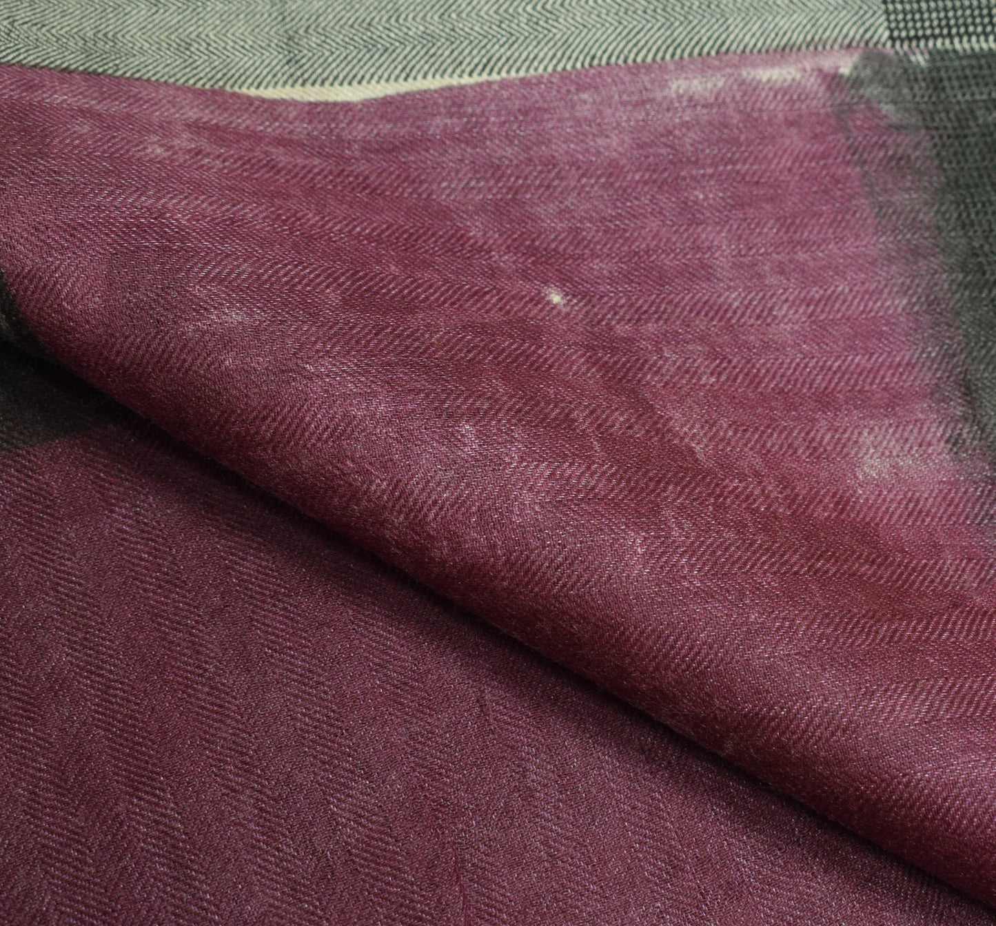 Sushila Vintage Cream Pure Woolen Dupatta Hand Block Printed Long Stole Shawl