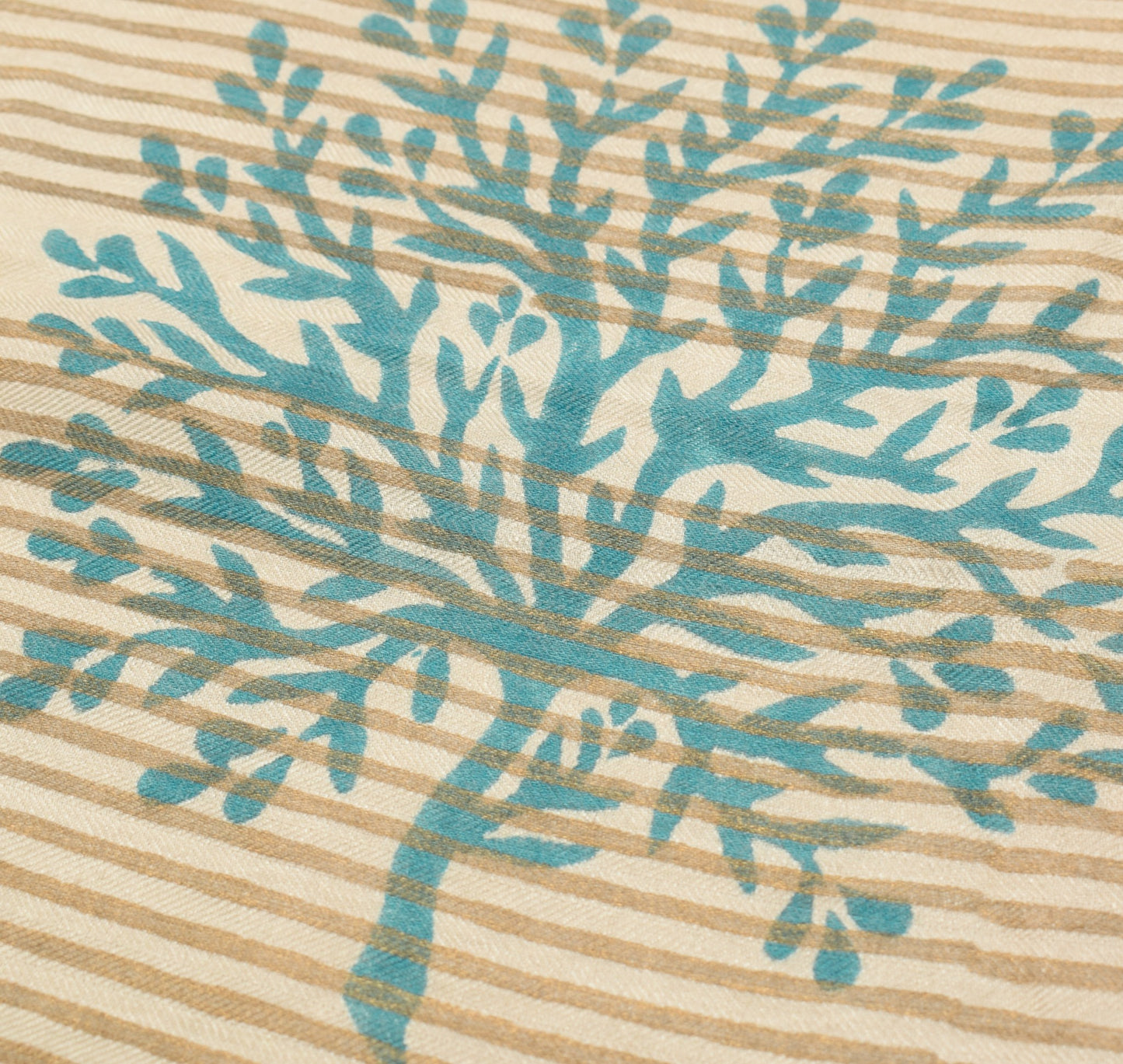 Sushila Vintage Cream Pure Woolen Dupatta Hand Block Printed Long Stole Shawl