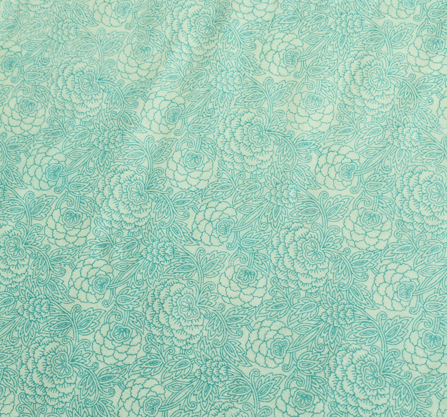 Sushila Vintage Pure Woolen Dupatta Floral Printed Shade of Green Long Stole