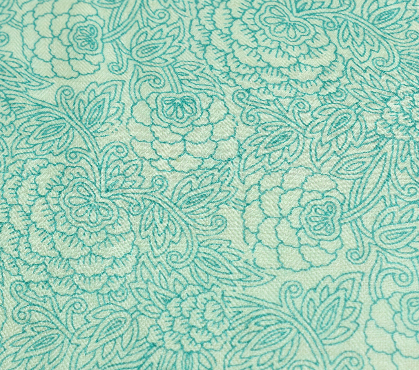 Sushila Vintage Pure Woolen Dupatta Floral Printed Shade of Green Long Stole