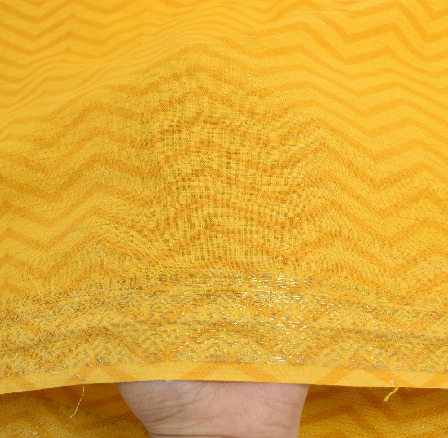 Sushila Vintage Yellow Dupatta 100%Pure Cotton Hand Block Printed Long Stole
