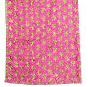 Sushila Vintage Fuchsia Pink Dupatta Art Chiffon Phulkari Embroidered Long Stole
