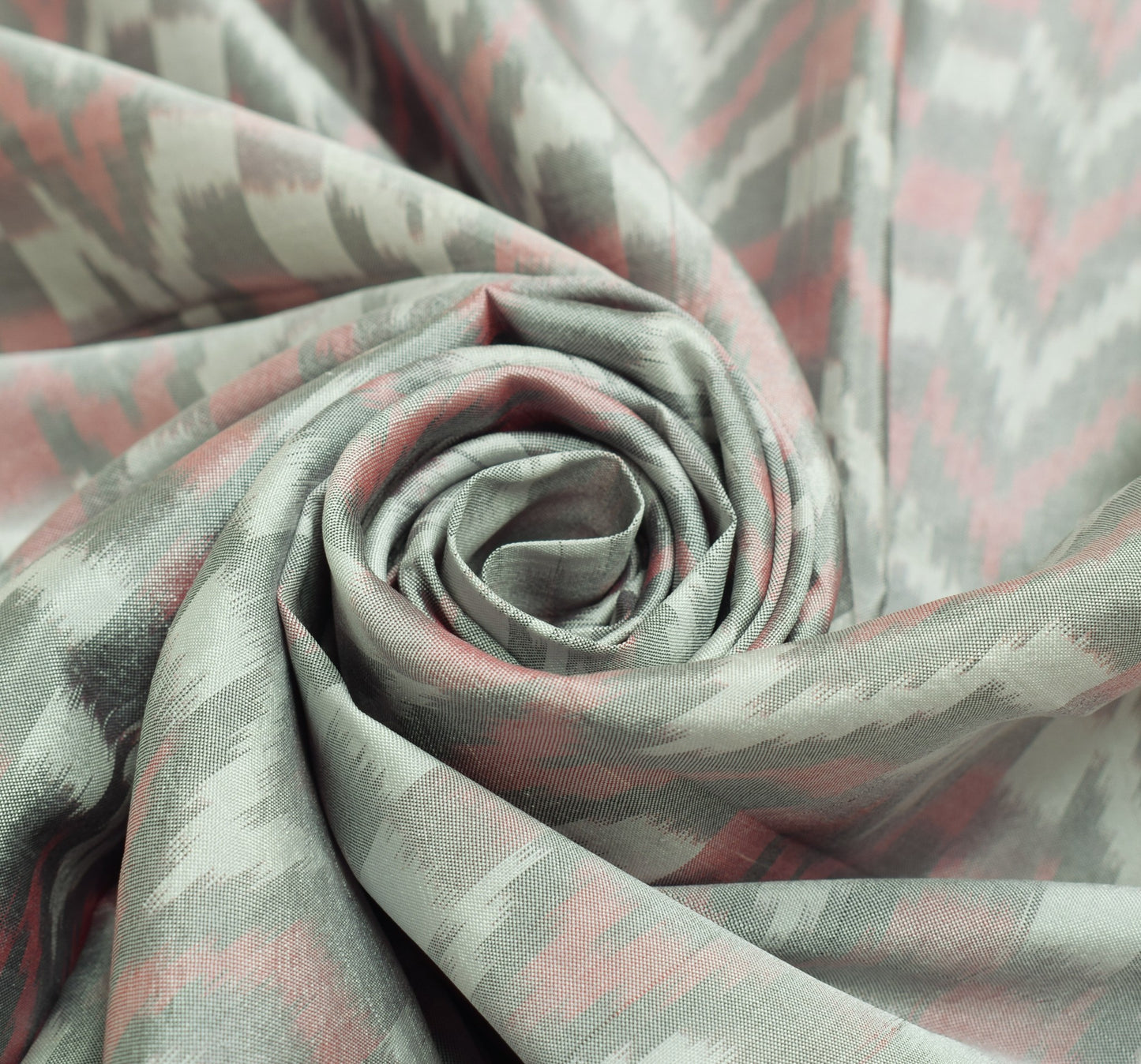 Sushila Vintage Gray Ikat Dupatta 100% Pure Silk Hand Woven Soft Long Stole Wrap