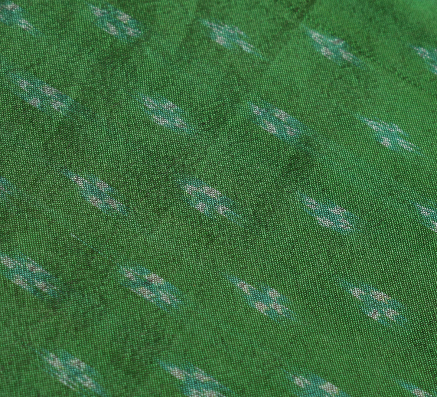 Sushila Vintage Green Ikat Dupatta Hand woven 100%Pure Silk Soft Long Stole Veil