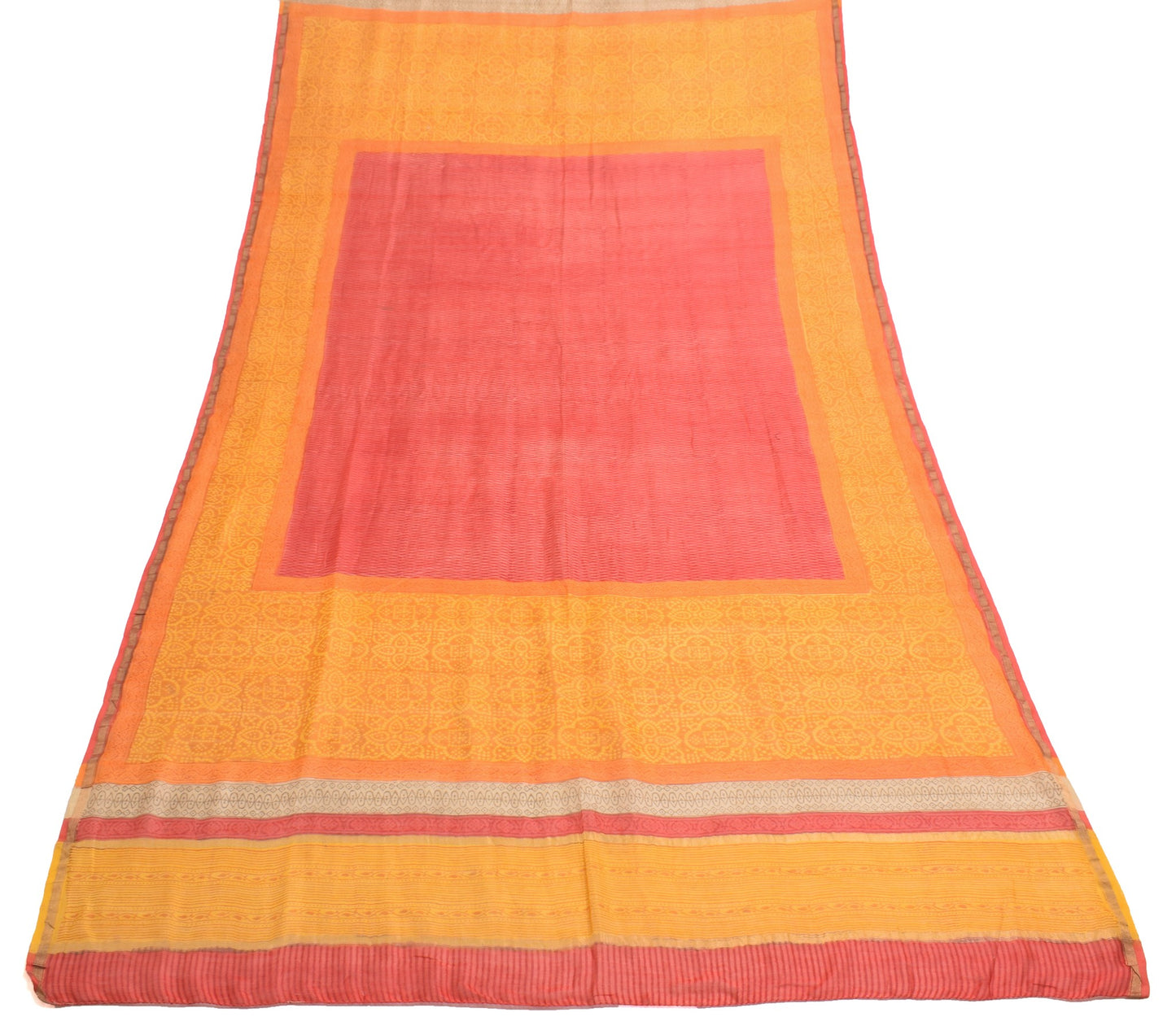 Sushila Vintage Mustard Dupatta Hand Block Printed Pure Cotton Soft Long Stole