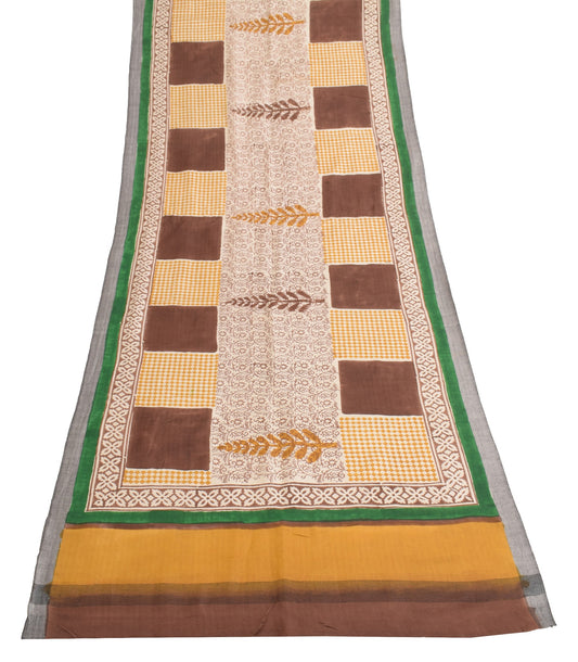 Sushila Vintage Pure Woolen Dupatta Hand Block Printed Multi-Color Long Stole