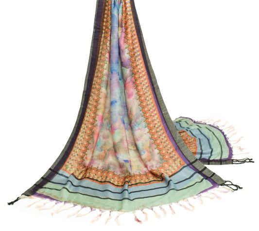 Sushila Vintage Multi-Color Dupatta Pure Woolen Digital Printed Soft Long Stole