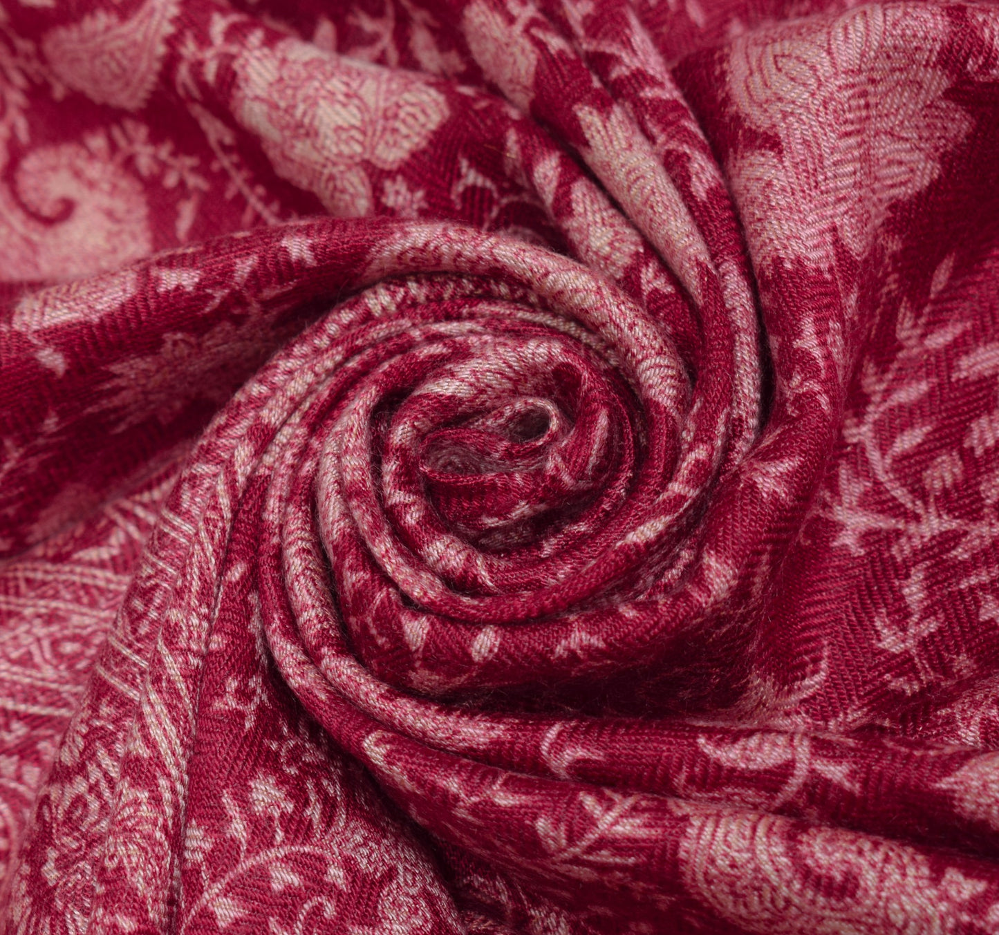 Sushila Vintage Maroon Dupatta 100% Pure Woolen Paisley Printed Warm Long Stole