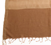 Sushila Vintage Light Brown Dupatta 100% Pure Khadi Woven Handloom Long Stole