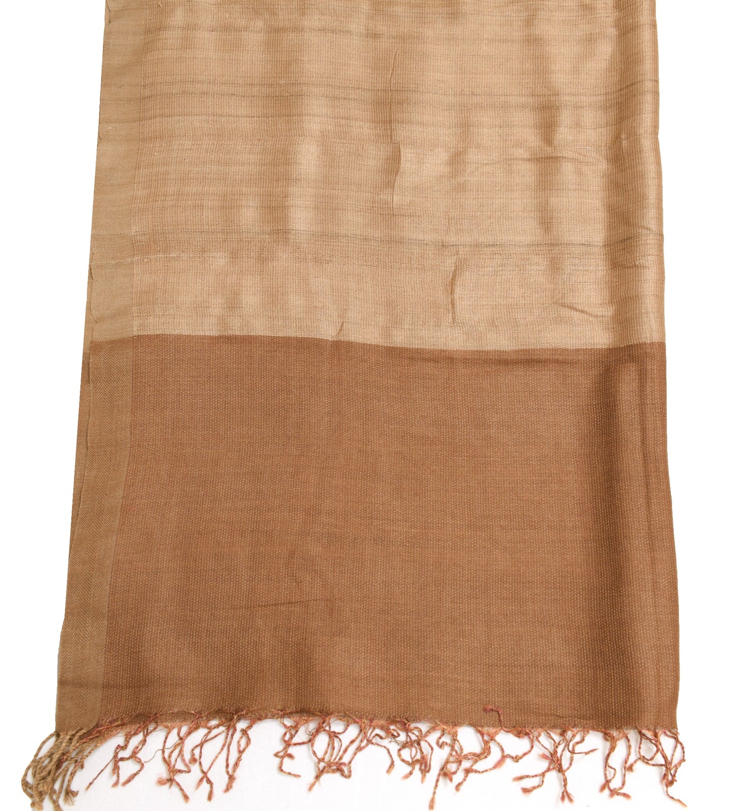 Sushila Vintage Light Brown Dupatta 100% Pure Khadi Woven Handloom Long Stole