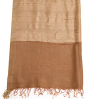 Sushila Vintage Light Brown Dupatta 100% Pure Khadi Woven Handloom Long Stole