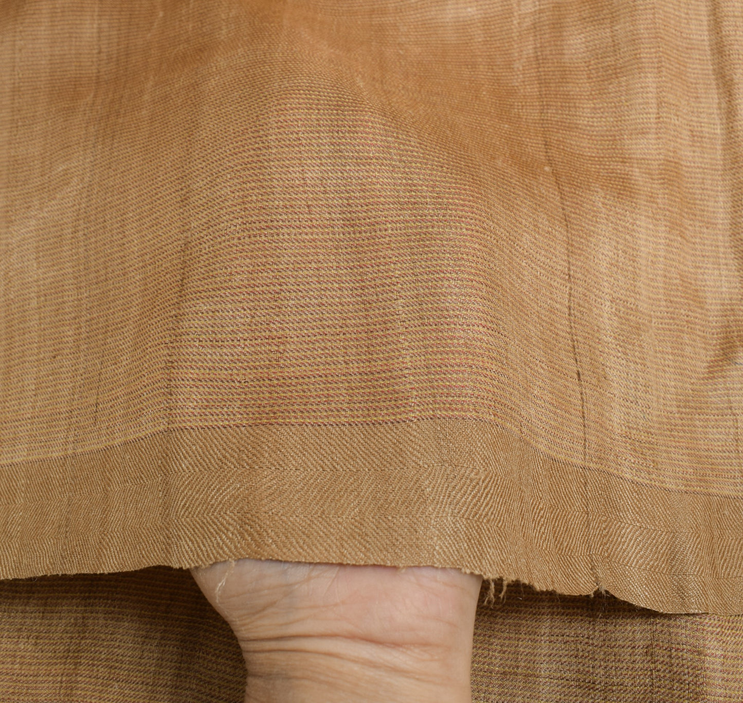 Sushila Vintage Light Brown Dupatta 100% Pure Khadi Woven Handloom Long Stole