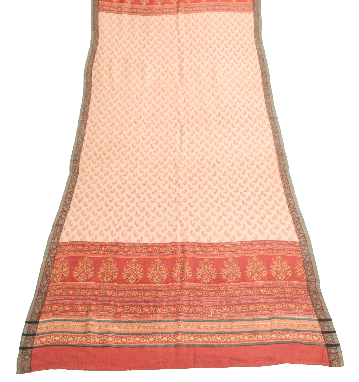 Sushila Vintage Floral Dupatta 100%Pure Woolen Hand Block Printed Soft LongStole