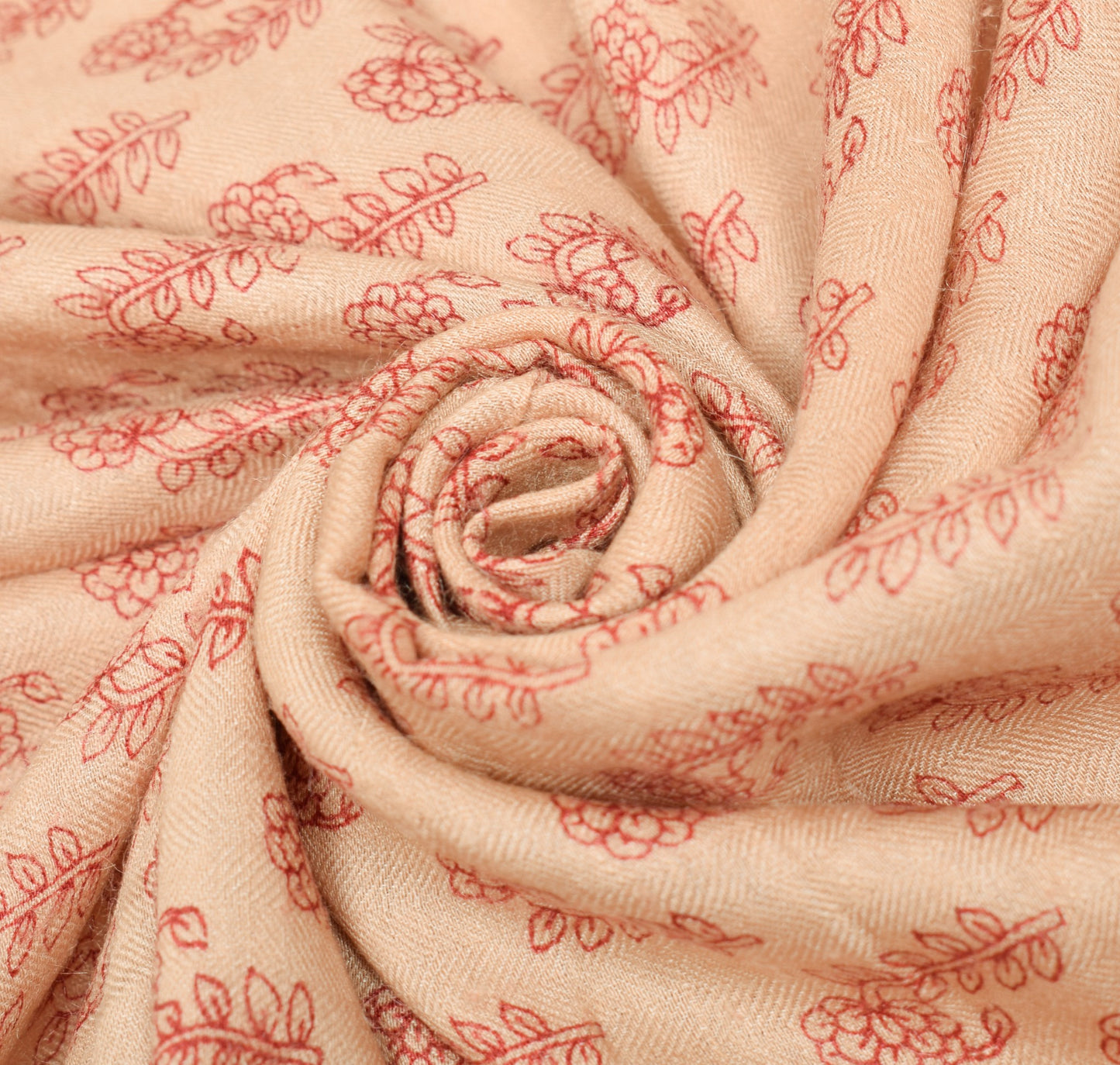 Sushila Vintage Floral Dupatta 100%Pure Woolen Hand Block Printed Soft LongStole
