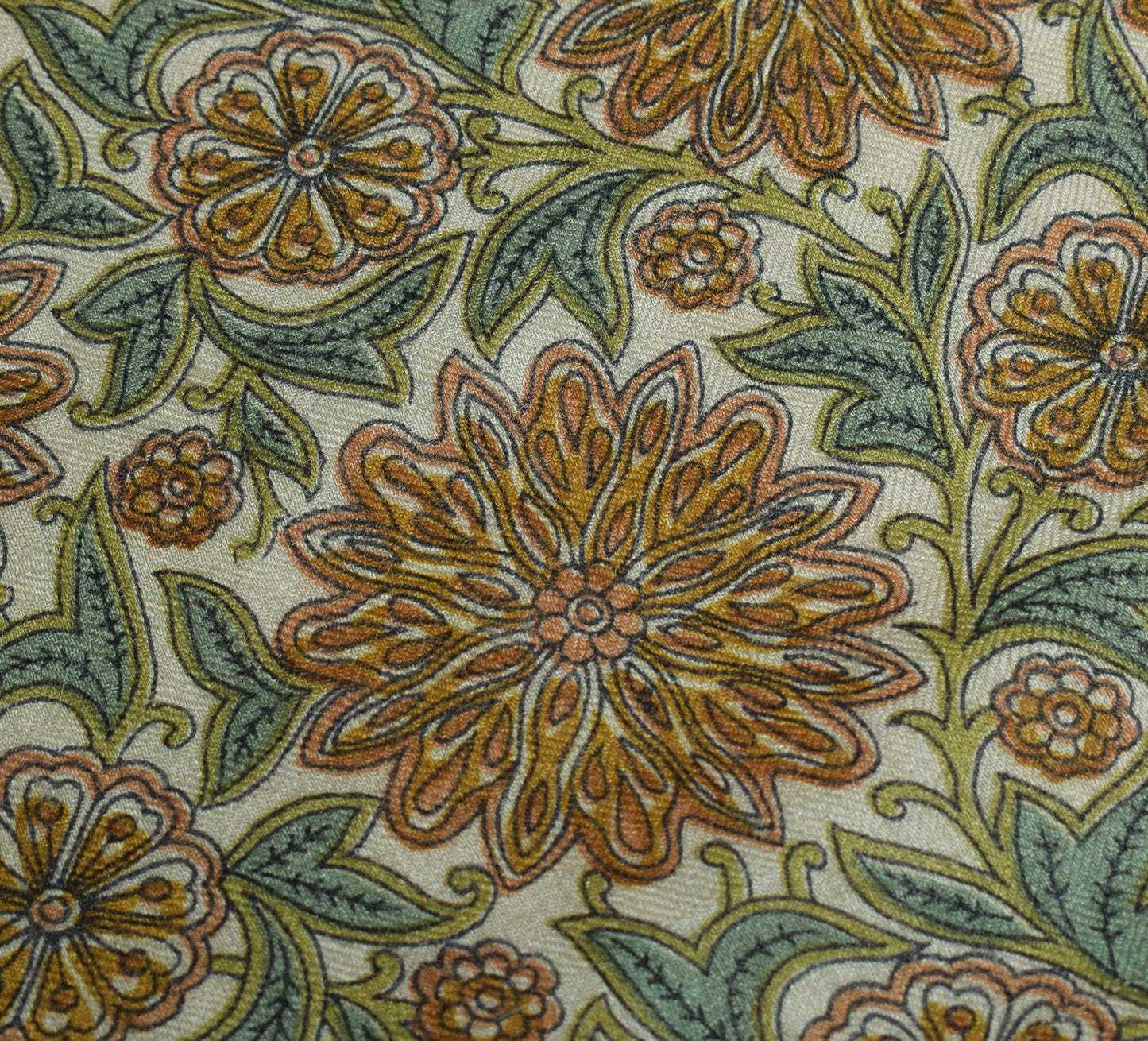 Sushila Vintage Gray Soft Dupatta Pure Woolen Printed Floral Long Stole Shawl