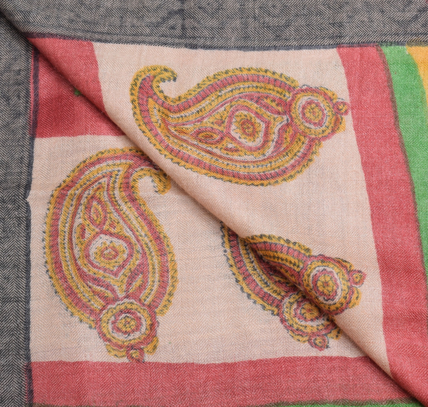 Sushila Vintage 100%Pure Woolen Dupatta Hand Block Printed Soft Long Stole Shawl