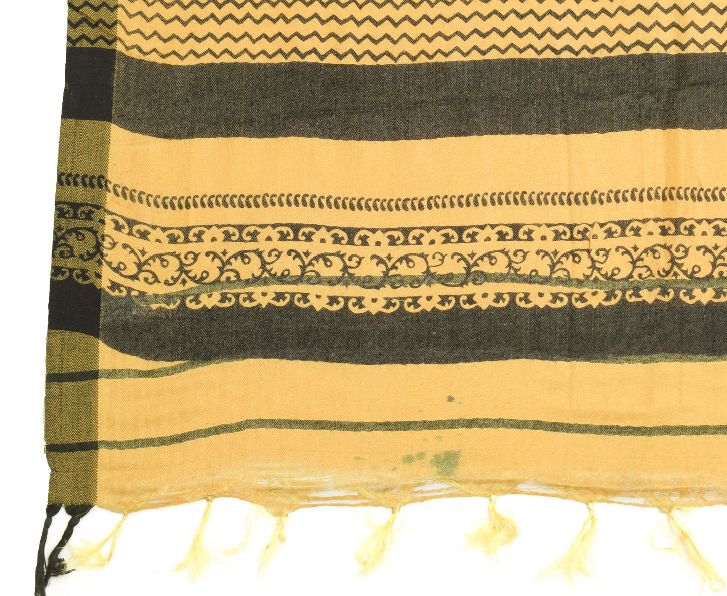 Sushila Vintage Yellow Dupatta Printed & Woven Pure Woolen Soft Warm Long Stole