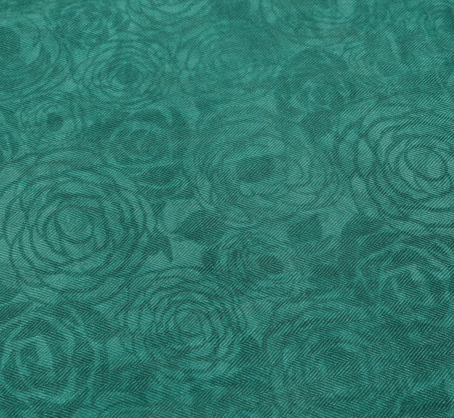 Sushila Vintage Teal Green Dupatta Pure Woolen Floral Printed Soft Long Stole