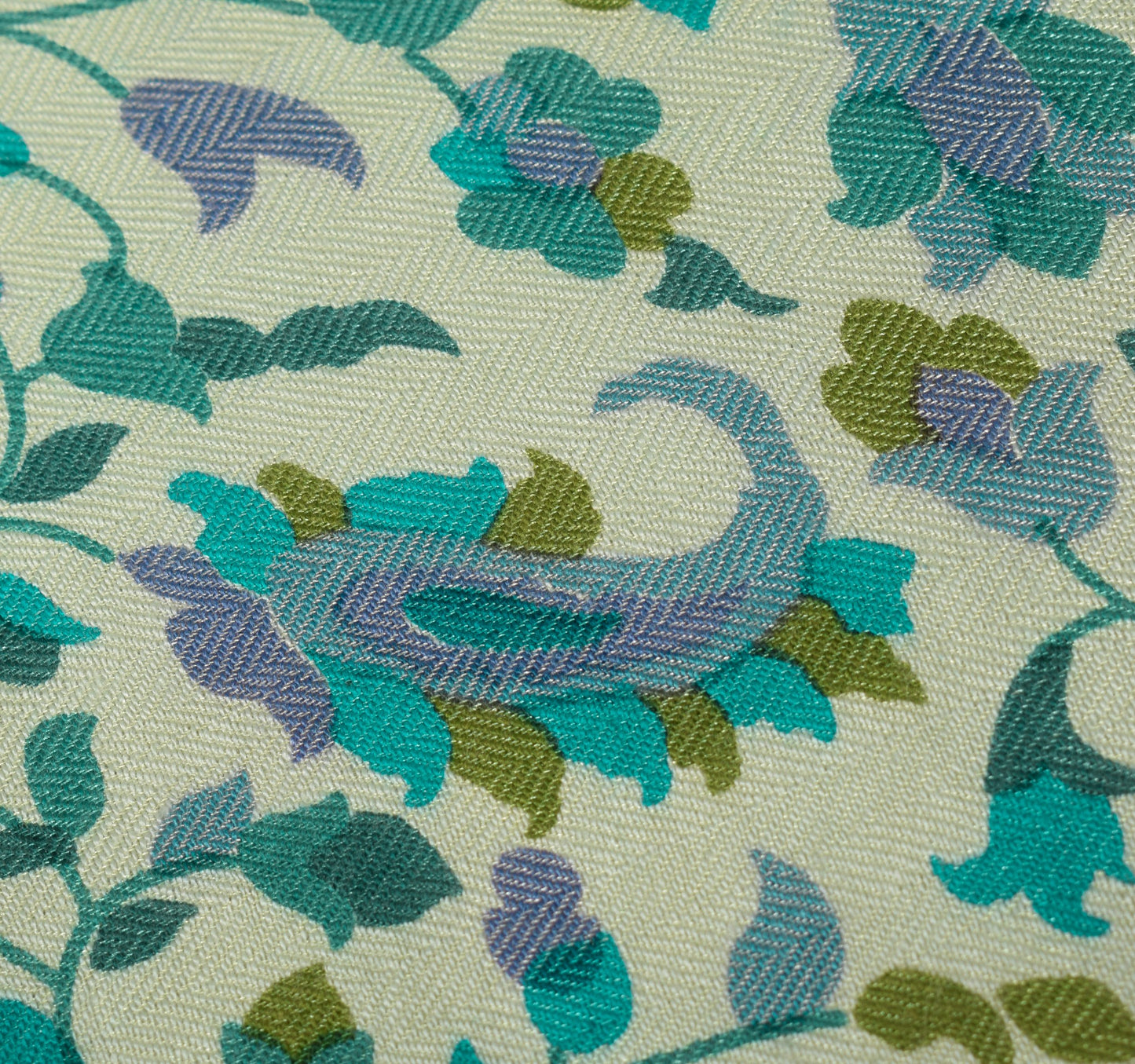 Sushila Vintage Teal Green Dupatta Pure Woolen Floral Printed Soft Long Stole