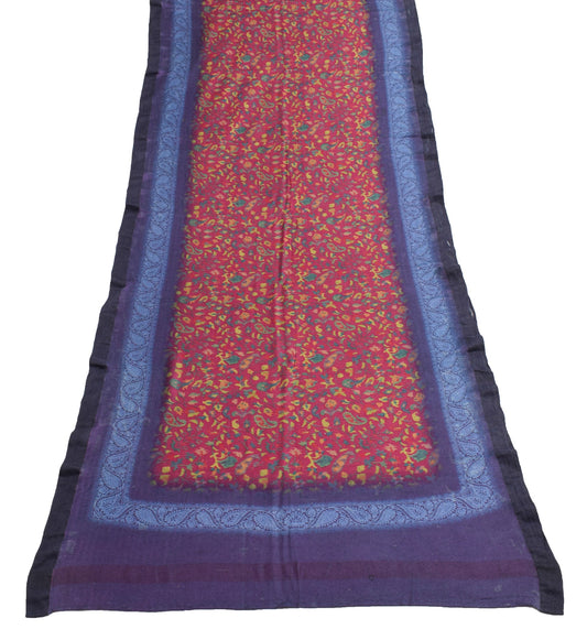 Sushila Vintage Dark Magenta Dupatta Soft Pure Woolen Printed Paisley Long Stole