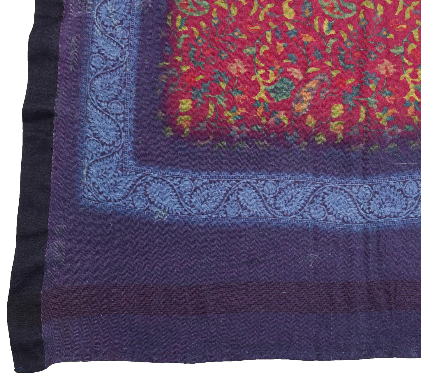 Sushila Vintage Dark Magenta Dupatta Soft Pure Woolen Printed Paisley Long Stole