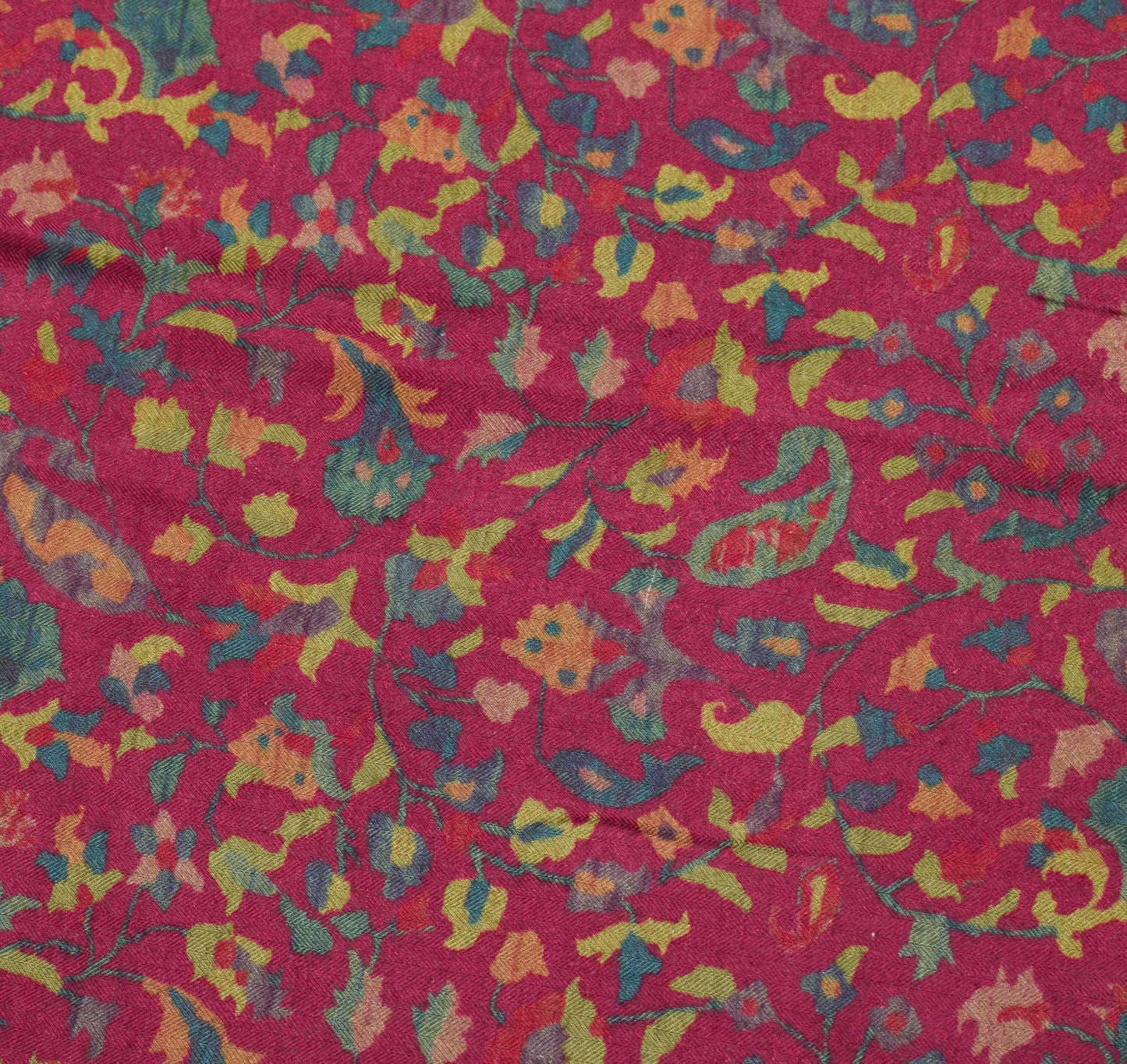 Sushila Vintage Dark Magenta Dupatta Soft Pure Woolen Printed Paisley Long Stole