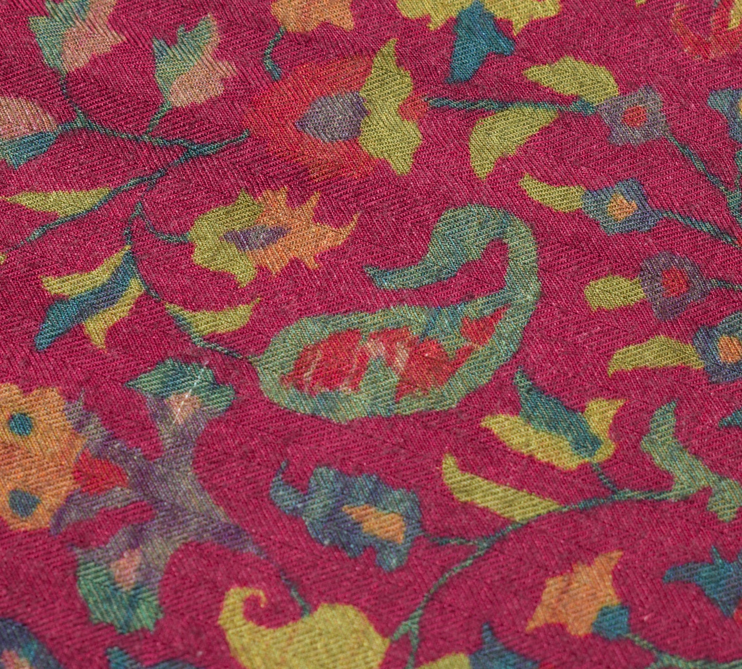 Sushila Vintage Dark Magenta Dupatta Soft Pure Woolen Printed Paisley Long Stole