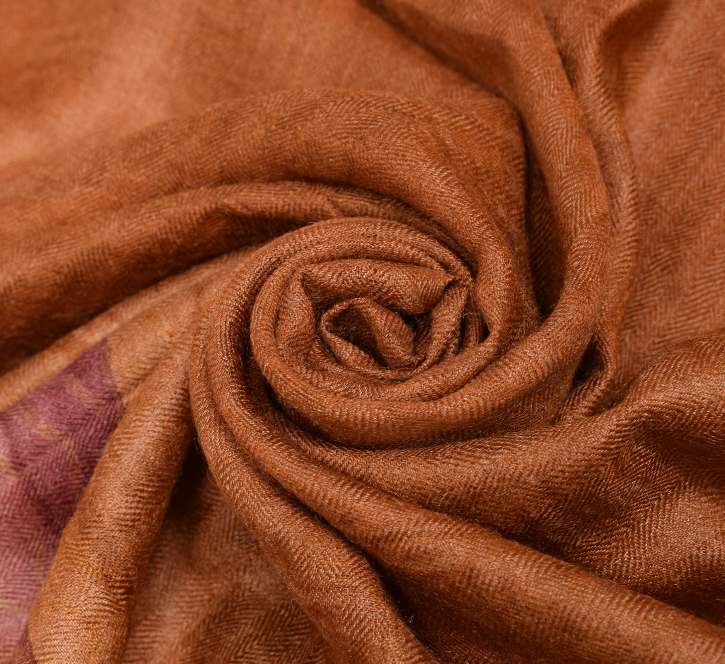 Sushila Vintage Brown Dupatta 100% Pure Woolen Printed & Woven Soft Long Stole