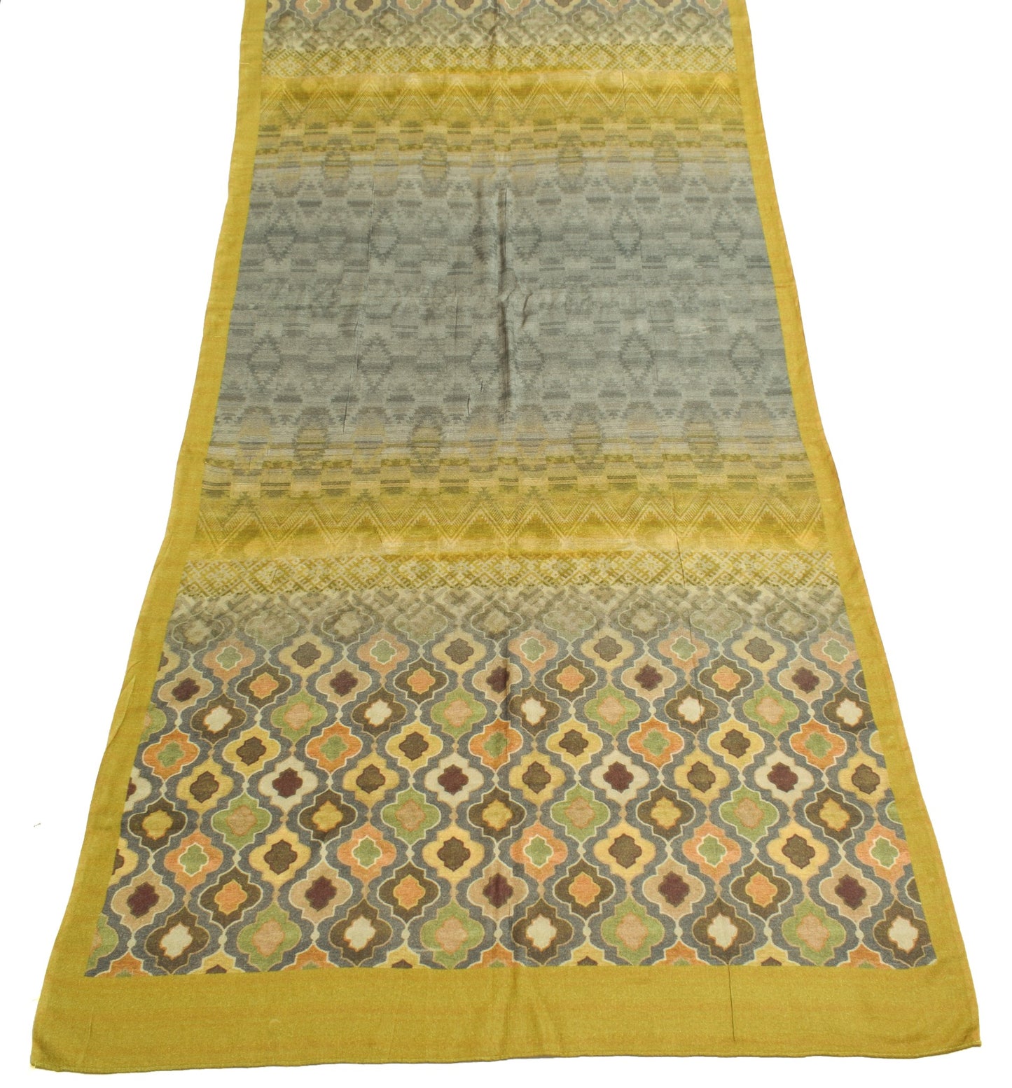 Sushila Vintage Pure Woolen Dupatta Printed Shade of Green Soft Warm Long Stole